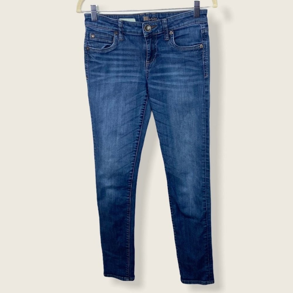 KUT from the Kloth Diana Skinny Jeans Mid Rise Size 2 Pockets Blue Denim Minimal - Picture 2 of 16